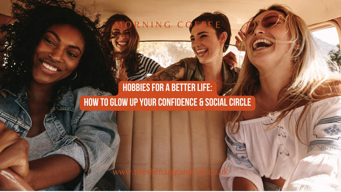 A group of diverse women engaging in fun activities, smiling, and bonding over shared hobbies to boost confidence and build meaningful connections